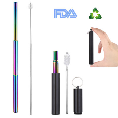 Adjustable Reusable Stainless Steel Straws Three-Section Telescopic Straight Straw Set with Cleaning Brush for Water Coffee
Adjustable Reusable Stainless Steel Straws Three-Section Telescopic Straight Straw Set with Cleaning Brush for Water Coffee