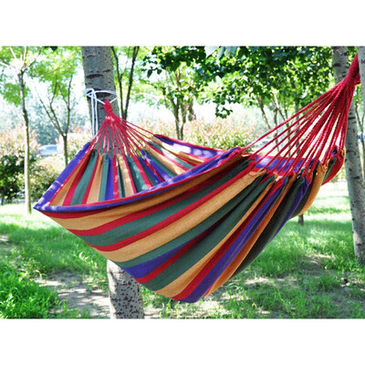 200cm x 160cm Hammock outdoor Leisure bed Stripe hanging bed double sleeping canvas swing hammock camping hunting
200cm x 160cm Hammock outdoor Leisure bed Stripe hanging bed double sleeping canvas swing hammock camping hunting