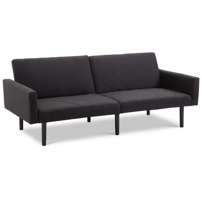 Convertible Recliner Couch Splitback Sleeper Futon Sofa Bed-Black