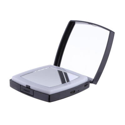 USB Charging Square Folding Makeup Mirror 2 Sides 4 Times HD LED Light Lamp