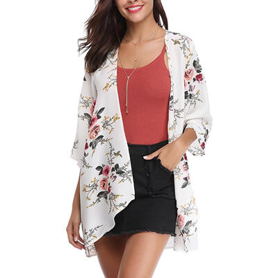 Women Casual Vintage Cardigan Ladies Summer Chiffon Floral Print Blouse Top 
Women Casual Vintage Cardigan Ladies Summer Chiffon Floral Print Blouse Top