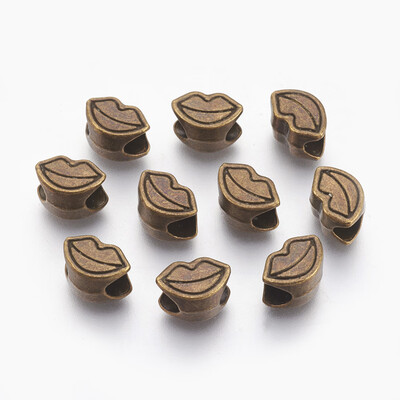 Tibetan Style Alloy European Beads Large Hole Lip Beads Lead Free & Nickel Free Antique Bronze 10x7x7mm Hole 45mm
Tibetan Style Alloy European Beads Large Hole Lip Beads Lead Free & Nickel Free Antique Bronze 10x7x7mm Hole 45mm
