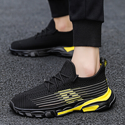 Autumn new breathable fish silk flying woven sports shoes mens trend casual shoes mens sports wind single shoes