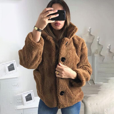 Fashion Women Winter Solid Color Fluffy Coat Turn-Down Collar Long Sleeve Button Pocket Thick Warm Casual Jacket Outerwear
Fashion Women Winter Solid Color Fluffy Coat Turn-Down Collar Long Sleeve Button Pocket Thick Warm Casual Jacket Outerwear