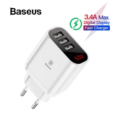 Baseus 3 USB Charger Plug 34A Max Charger LED Display Mobile Phone USB Charger Fast Charging Wall Charger
Baseus 3 USB Charger Plug 34A Max Charger LED Display Mobile Phone USB Charger Fast Charging Wall Charger