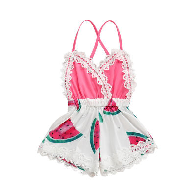 Newborn Baby Girl Clothes Sleeveless Strapped Watermelon Printed Summer Lace Romper Baby Toddler Baby Clothes Outfit
Newborn Baby Girl Clothes Sleeveless Strapped Watermelon Printed Summer Lace Romper Baby Toddler Baby Clothes Outfit