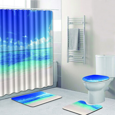 Gobestart 4PCS Sea Style Non Slip Toilet Polyester Cover Mat Set Bathroom Shower Curtain
Gobestart 4PCS Sea Style Non Slip Toilet Polyester Cover Mat Set Bathroom Shower Curtain