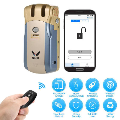 WAFU WF-018U Wireless Remote Control Lock Security Invisible Keyless Intelligent Lock Zinc Alloy Metal iOS Android APP Unlocking w
WAFU WF-018U Wireless Remote Control Lock Security Invisible Keyless Intelligent Lock Zinc Alloy Metal iOS Android APP Unlocking w