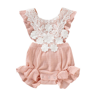 Baby Newborn Girls Lace Floral Design Backless Jumpsuit Flare Sleeve Romper for Infant
Baby Newborn Girls Lace Floral Design Backless Jumpsuit Flare Sleeve Romper for Infant