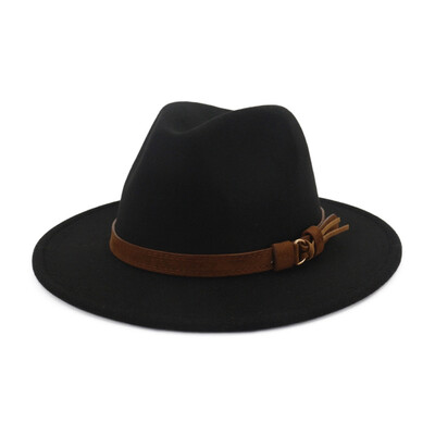 10 Colors Unisex Women Men Felt Wide Brim Fedoras Trilby Caps With Leather Belt Buckle Band Panama Hats
10 Colors Unisex Women Men Felt Wide Brim Fedoras Trilby Caps With Leather Belt Buckle Band Panama Hats