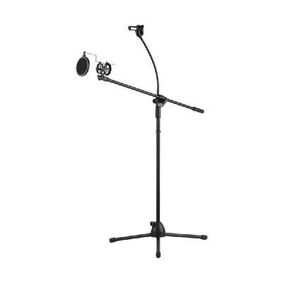 Metal Microphone Floor Stand Tripod Adjustable Height with Boom Arm 3 Mic Holders & 1 Smartphone Holder for Studio Outdoor Cellpho
Metal Microphone Floor Stand Tripod Adjustable Height with Boom Arm 3 Mic Holders & 1 Smartphone Holder for Studio Outdoor Cellpho