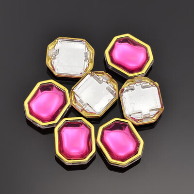 Sew on Rhinestone Taiwan Acrylic Golden Plated Garment Accessories Rectangle HotPink 15x13x7mm Hole 1mm
Sew on Rhinestone Taiwan Acrylic Golden Plated Garment Accessories Rectangle HotPink 15x13x7mm Hole 1mm