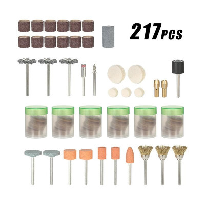 217pcs 18" Shank Rotary Tool Accessories Set Sanding Grinding Brushing Polishing Bits Accessory Kit with Storage Box for Grinder
217pcs 18" Shank Rotary Tool Accessories Set Sanding Grinding Brushing Polishing Bits Accessory Kit with Storage Box for Grinder