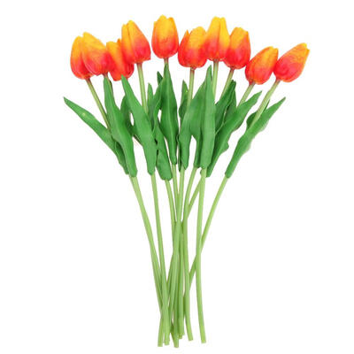 10pcs PU Tulips Artificial Flowers Bouquet Wedding Party Home Decor Props