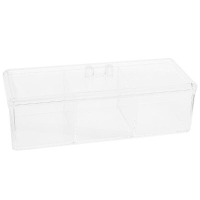Three Compartment Transparent Acrylic Storage Box Cosmetic Jewelry Storage Expert Organizer Cotton Swab Makeup Pads Case with Dust
Three Compartment Transparent Acrylic Storage Box Cosmetic Jewelry Storage Expert Organizer Cotton Swab Makeup Pads Case with Dust