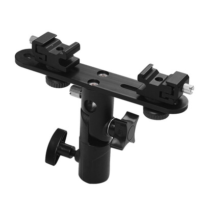 T-shaped Dual Flash Bracket Flash Speedlite Stand with 2 Cold Shoe Mounts 14 Inch to 38 Inch Mount Umbrella Hole for Canon Nikon
T-shaped Dual Flash Bracket Flash Speedlite Stand with 2 Cold Shoe Mounts 14 Inch to 38 Inch Mount Umbrella Hole for Canon Nikon