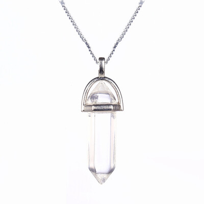 Hot Sale Silver Hexagonal Column Necklaces Pendants Fashion Natural Stone Bullet Crystal Pendant Necklace For Women Jewelry
Hot Sale Silver Hexagonal Column Necklaces Pendants Fashion Natural Stone Bullet Crystal Pendant Necklace For Women Jewelry