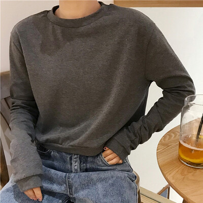 Women Autumn T-shirt O-Neck Long Sleeve Loose T-shirt Short Tops Winter Female Plus Size Harajuku Solid Color Shirt
Women Autumn T-shirt O-Neck Long Sleeve Loose T-shirt Short Tops Winter Female Plus Size Harajuku Solid Color Shirt