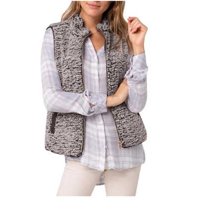 Toponeto Women Casual Solid Sleeveless Outerwear Plush Zipper Pocket Reversible Vest Coat
Toponeto Women Casual Solid Sleeveless Outerwear Plush Zipper Pocket Reversible Vest Coat
