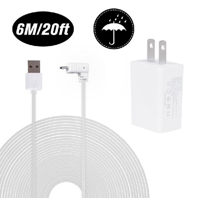 Power Adapter5V3Awith 20ft6m Weatherproof Cable Compatible with Blink XT Home Camera&for Blink Indoor Home CameraNo Need to C
Power Adapter5V3Awith 20ft6m Weatherproof Cable Compatible with Blink XT Home Camera&for Blink Indoor Home CameraNo Need to C