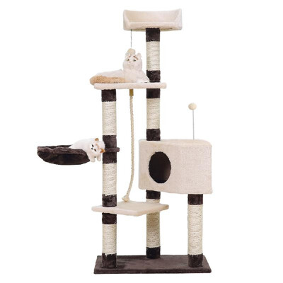 54in Pet Cat Tree Pet Tree for Cats Cat Tower Cat Activity Tree Cat Scratchers Tree for Kittens Pet House Play