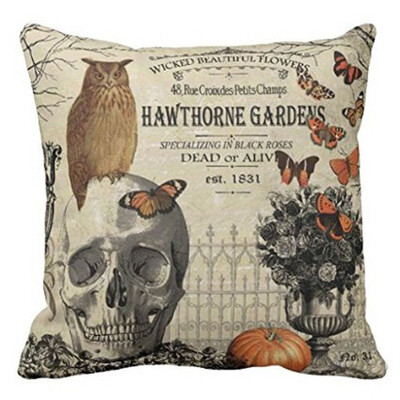 Siaonvr Happy Halloween Pillow Cases Linen Sofa Cushion Cover Home Decor