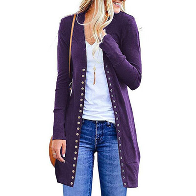 Roseonmyhand Womens Fashion Solid Color Long-Sleeved Button Cardigan Loose Knit Jacket Coat
Roseonmyhand Womens Fashion Solid Color Long-Sleeved Button Cardigan Loose Knit Jacket Coat