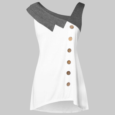 Roseonmyhand Women Fashion Plus Size Skew Neck Asymmetric Tank Top Sleeveless Button T-Shirt
Roseonmyhand Women Fashion Plus Size Skew Neck Asymmetric Tank Top Sleeveless Button T-Shirt