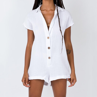 Starmoon Women Summer Solid V-Neck Short Sleeve Buttons Cotton And Linen Casual Jumpsuits
Starmoon Women Summer Solid V-Neck Short Sleeve Buttons Cotton And Linen Casual Jumpsuits