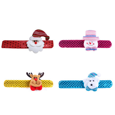 Sequin Clap Circle Christmas Pat Hand Ring Chrismas Santa Slap Bracele Gifts