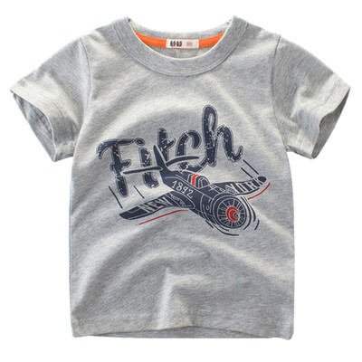Boy Short Sleeve Cotton T-Shirt Round Neck Tops Summer Kids Clothes Cartoon Airplane Printing Shirt Tee Grey 140
Boy Short Sleeve Cotton T-Shirt Round Neck Tops Summer Kids Clothes Cartoon Airplane Printing Shirt Tee Grey 140