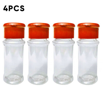 4pcs Kitchen Supplies Seasoning Bottle Salt Can Storage Box Spice Jar Tank Can