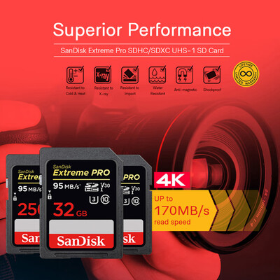 Genuine Original SanDisk Extreme Pro SDHC 32GB SD Card U3 C10 V30 4K Memory Card Super Fast Speed 95MBs Read 90MBs Write
Genuine Original SanDisk Extreme Pro SDHC 32GB SD Card U3 C10 V30 4K Memory Card Super Fast Speed 95MBs Read 90MBs Write