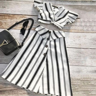 Children Toddler Kids Girl Party Dress Striped Crop Tops A-lined Skirt Outfit Set Clothes
Children Toddler Kids Girl Party Dress Striped Crop Tops A-lined Skirt Outfit Set Clothes