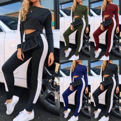 Women Ladies Tracksuit Sweatshirt Pants Sets Long Sleeve Sport Fitness Striped Suits
Women Ladies Tracksuit Sweatshirt Pants Sets Long Sleeve Sport Fitness Striped Suits