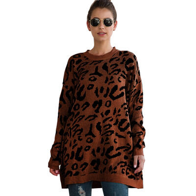 Women Winter Leopard Printed Round Collar Loose Concise Casual Long Sleeve Personality Sweater
Women Winter Leopard Printed Round Collar Loose Concise Casual Long Sleeve Personality Sweater