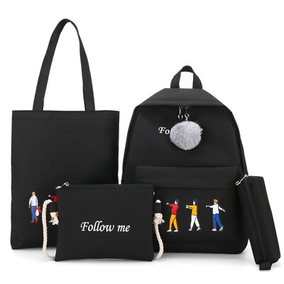 Four-piece bag womens Korean high school double-shoulder bag womens backpack canvas high school small&fresh
Four-piece bag womens Korean high school double-shoulder bag womens backpack canvas high school small&fresh