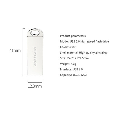 Teclast NCX USB 20 Flash Drive 16GB Capacity Memory Stick Flash Disk Metal Pendrive U Disk
Teclast NCX USB 20 Flash Drive 16GB Capacity Memory Stick Flash Disk Metal Pendrive U Disk