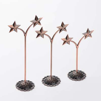3 Pcs Iron Earring Displays Sets Jewelry Display Rack Jewelry Tree Stand SaddleBrown 98x63x35mm 120x63x35mm 140x63x35mm 3pc