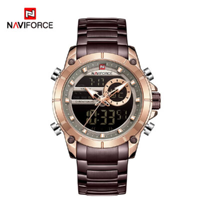 Naviforce Men Quartz Watch Dual Core Stainless Steel Band Fashion Multifunction Wristwatch 3ATM Alarm Outpout Hourly Chime Snooze
Naviforce Men Quartz Watch Dual Core Stainless Steel Band Fashion Multifunction Wristwatch 3ATM Alarm Outpout Hourly Chime Snooze