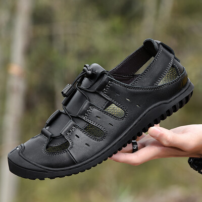 Mens Sandals 2019 Summer New Baotou Soft Bottom Leather Youth Trend Casual Shoes Outdoor Top Leather Tide
Mens Sandals 2019 Summer New Baotou Soft Bottom Leather Youth Trend Casual Shoes Outdoor Top Leather Tide