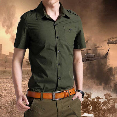 Safari Style Mens Military Stylish Button Front Slim Fit Short Sleeve Cotton Shirt
Safari Style Mens Military Stylish Button Front Slim Fit Short Sleeve Cotton Shirt