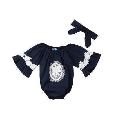 Newborn Baby Girl Short Sleeve Off Shoudler Lace Print Romper Jumpsuit Headband 0-24M
Newborn Baby Girl Short Sleeve Off Shoudler Lace Print Romper Jumpsuit Headband 0-24M