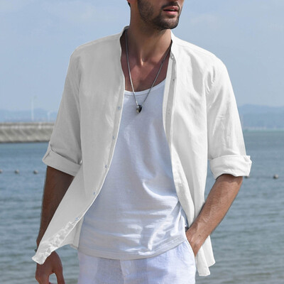 Toponeto Mens Baggy Linen Blend Solid Color Three Quarter Sleeve Stand Collar Shirts
Toponeto Mens Baggy Linen Blend Solid Color Three Quarter Sleeve Stand Collar Shirts