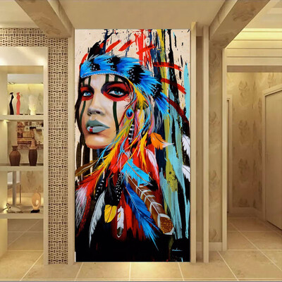 Native American Indian Girl Feathered Canvas Painting For Living Room Wall Art Home Décor Unframe 30x60cm12x24"
Native American Indian Girl Feathered Canvas Painting For Living Room Wall Art Home Décor Unframe 30x60cm12x24"