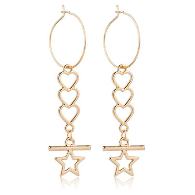 Women Gold Hallow Heart An Star Drop Earrings Fashion Gift For Lover Beach Earrings Female Women Handmade Wedding Jewelry
Women Gold Hallow Heart An Star Drop Earrings Fashion Gift For Lover Beach Earrings Female Women Handmade Wedding Jewelry