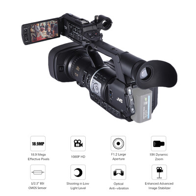 JVC JY-HM360 Professional Handheld 1080P HD Camcorder 189 Mega Pixels CMOS Sensor F12 wide to F28 Tele 9H Runtime with Face
JVC JY-HM360 Professional Handheld 1080P HD Camcorder 189 Mega Pixels CMOS Sensor F12 wide to F28 Tele 9H Runtime with Face