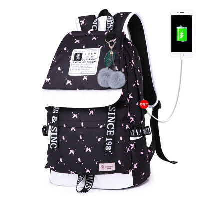 Womens Backpack Casual Canvas Bag Laptop Bag Travel Bag