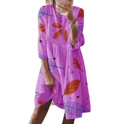 Vestidos Casual Autumn Women Dress Chiffon Seven-point Sleeve Round Neck Loose Casual Print High Waist Ethnic Style Simple Dress
Vestidos Casual Autumn Women Dress Chiffon Seven-point Sleeve Round Neck Loose Casual Print High Waist Ethnic Style Simple Dress