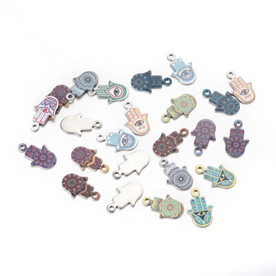 201 Stainless Steel Pendants Hamsa HandHand of FatimaHand of Miriam Mixed Color 18x115x1mm Hole 2mm
201 Stainless Steel Pendants Hamsa HandHand of FatimaHand of Miriam Mixed Color 18x115x1mm Hole 2mm
